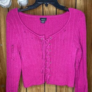 Pink cropped sweater